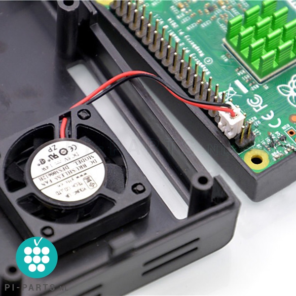Behuizing ‘Rounded’ met ventilator en heatsinks voor Raspberry Pi 3B+ | 3B | 2B | B+