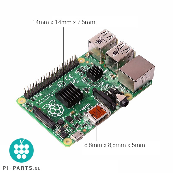 Behuizing ‘Rounded’ met ventilator en heatsinks voor Raspberry Pi 3B+ | 3B | 2B | B+