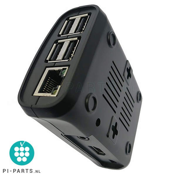Behuizing ‘Rounded’ met ventilator en heatsinks voor Raspberry Pi 3B+ | 3B | 2B | B+