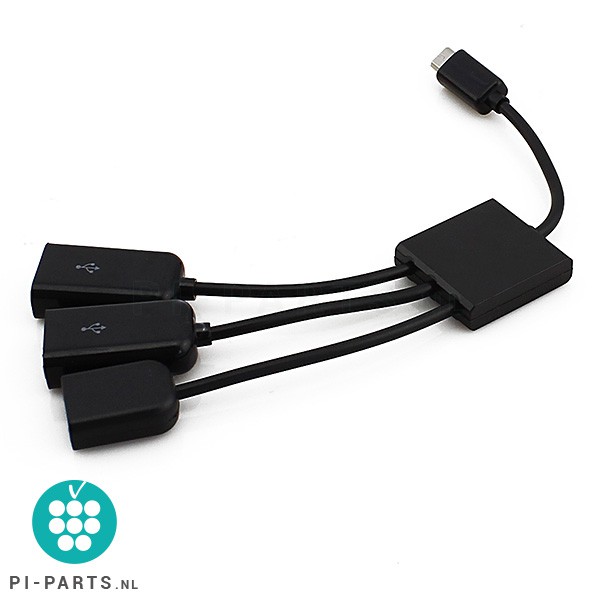 USB naar micro USB (OTG) HUB | 3 in 1