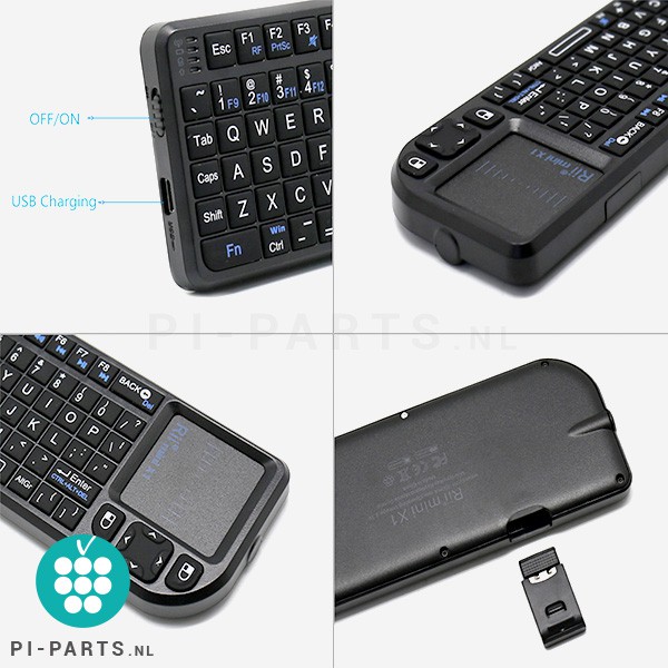 Rii Mini X1 draadloos toetsenbord met touchpad | look-alike