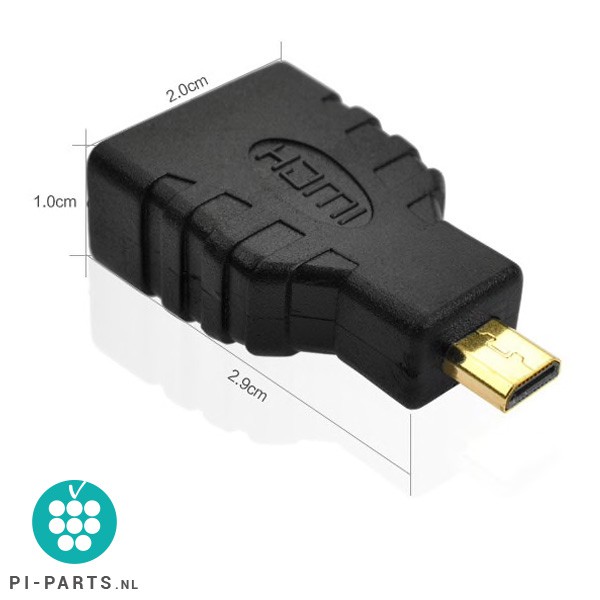 HDMI-naar-MICRO-hdmi adapter | voor Raspberry Pi 4