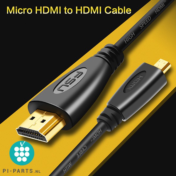 HDMI-naar-MICRO-hdmi kabel | voor Raspberry Pi 4